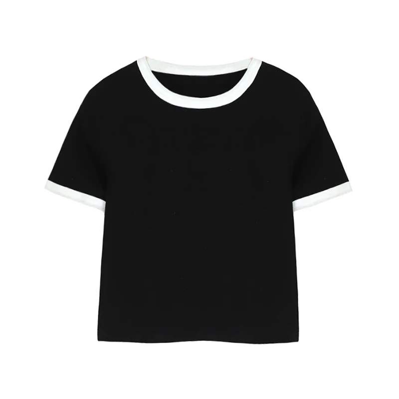 

2021 Brand New Womens Cotton T-Shirt Pure Color Short Sleeve Casual Women T shirt For Female Slim Tops Woman T shirts Clothing