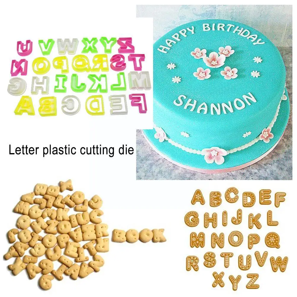 

26Pcs Alphabet Cookie Cutter Set Fondant Tool Ice Topper Mold Press Embossed Pastry Mold Decorating Cake DIY T6N7