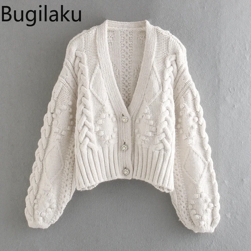 

Кардиган женский вязаный однобортный, с V-образным вырезом и длинным рукавом