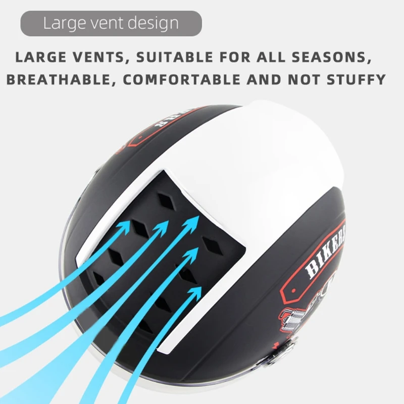 

Electric Motorcycle Helmets Half Face ABS Helmet With Lens Scooter Motor Crash Helmet for Women/Men