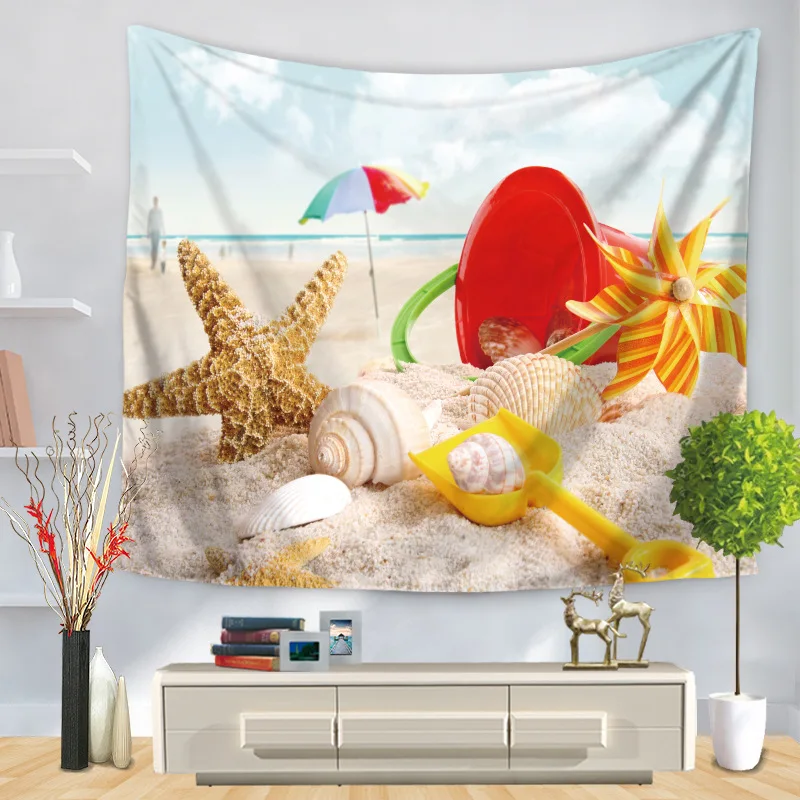 Морская звезда ракушки настенный гобелен морской принт для дома декоративная