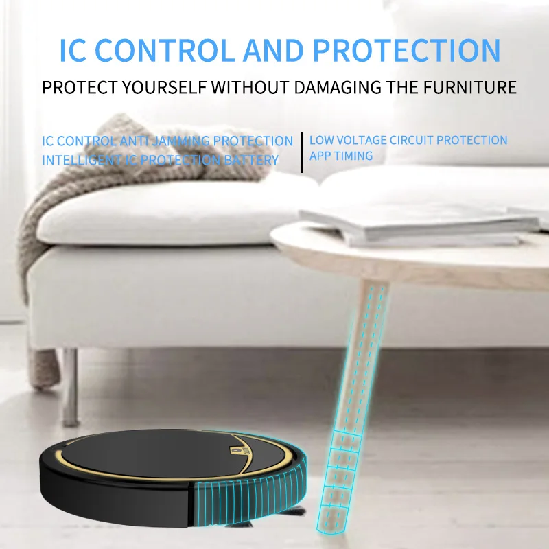 2021 New Robot Vacuum Cleaner Mobile Phone APP Remote Control Timing Wireless Vacuum Cleaner Wet and Dry Carpet Vacuum Cleaner enlarge