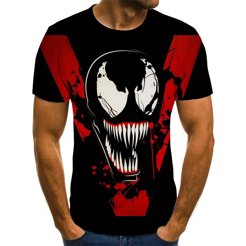 

Men's New Short Sleeve Cartoon T-Shirt Role Play Movie Hero Venom Cartoon European And American Street T-Shirt 2021 New Hot