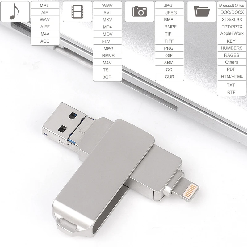 OTG USB флеш накопитель 3 в 1 256 металлическая карта 128 ГБ 64 32 памяти для