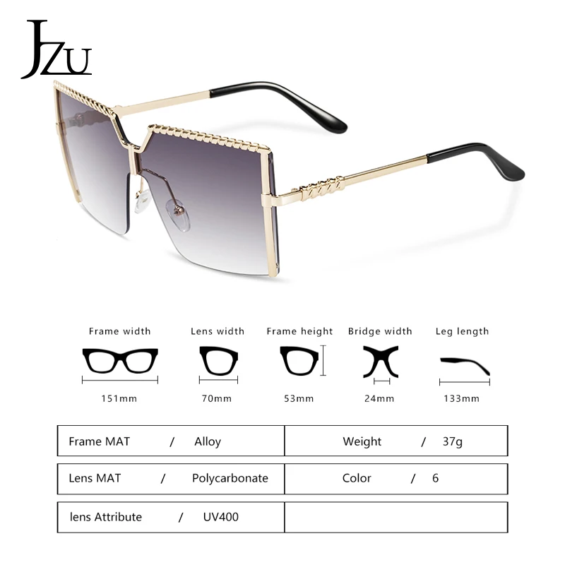 

New Luxury vintage Frameless Sunglasses Women Brand Designer Siamese Gradient Sun Glasses fashion Windproof Glasses UV400