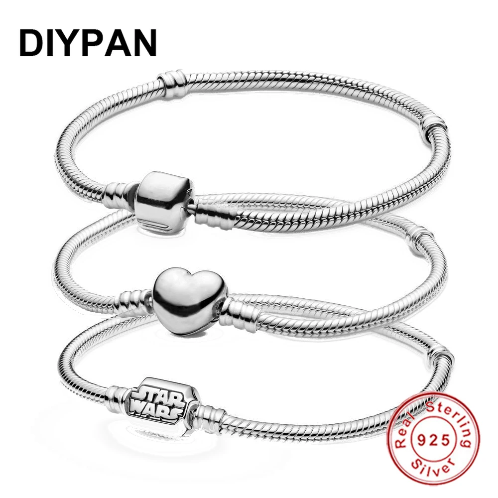 

Fit Original Pandora Bracelet & Bangle Charm 925 Sterling Silver Snake Chain Bracelet DIY Jewelry Berloque