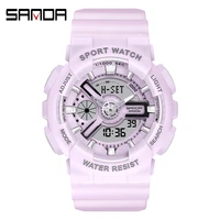 sanda men women military watch led quartz waterproof wristwatch fashion outdoor sports digital clock watches relogio masculino