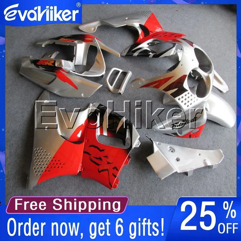 

Custom motorcycle fairing for CBR900RR 1989 1990 1992 1991 1993 CBR893RR motorcycle bodywork kit silver red+gifts