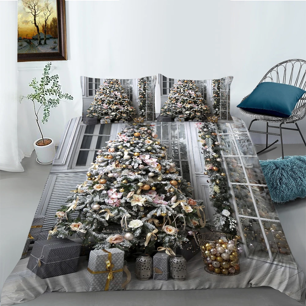 

Christmas Duvet Cover Set Twin Full Queen King Size Bed Linen 2-3pcs Bedding Set No Sheet XF1036-34
