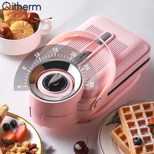 650W Electric Sandwich Maker Timing Waffle Maker Toaster Breakfast Machine Takoyaki Pancake Donuts Sandwichera EU Plug