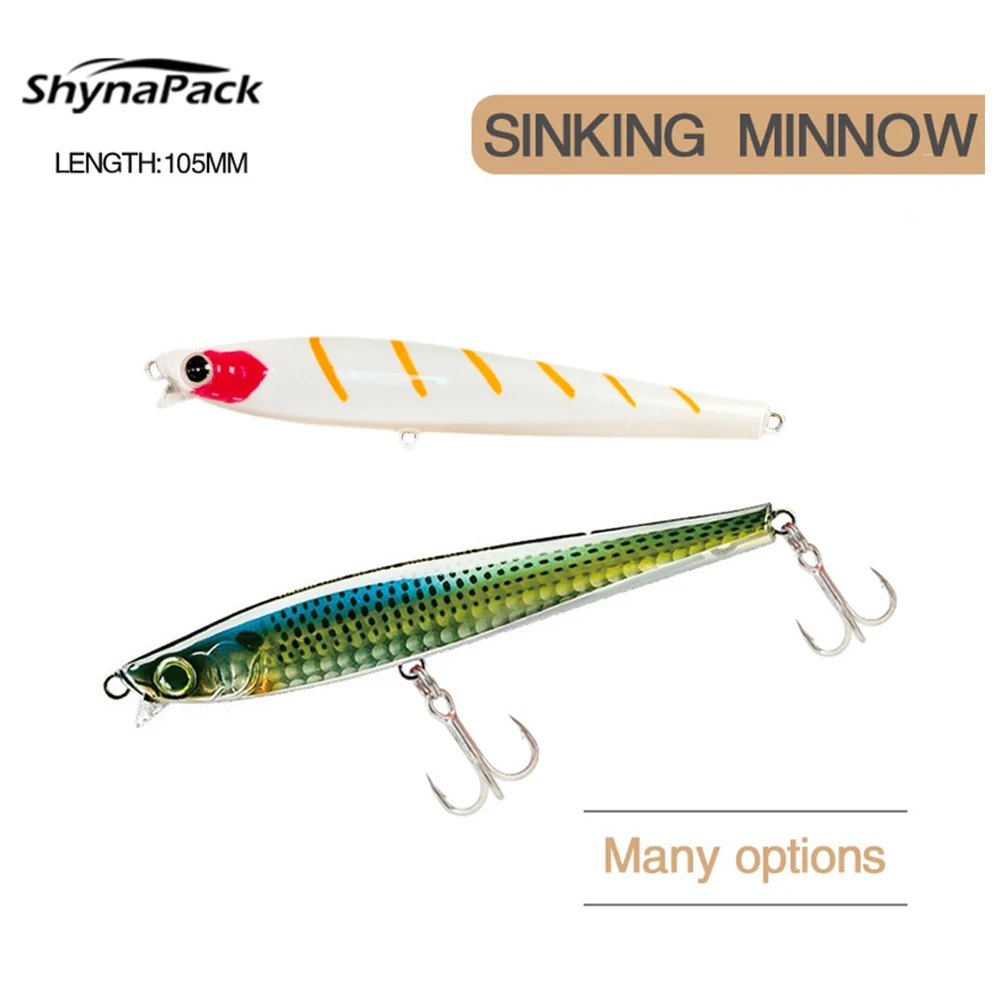 

1 шт., рыболовная приманка-гольян, 10,5 см, 30 г, воблеры, Тонущая искусственная жесткая приманка, многоцветная троллинговая приманка для форели,...