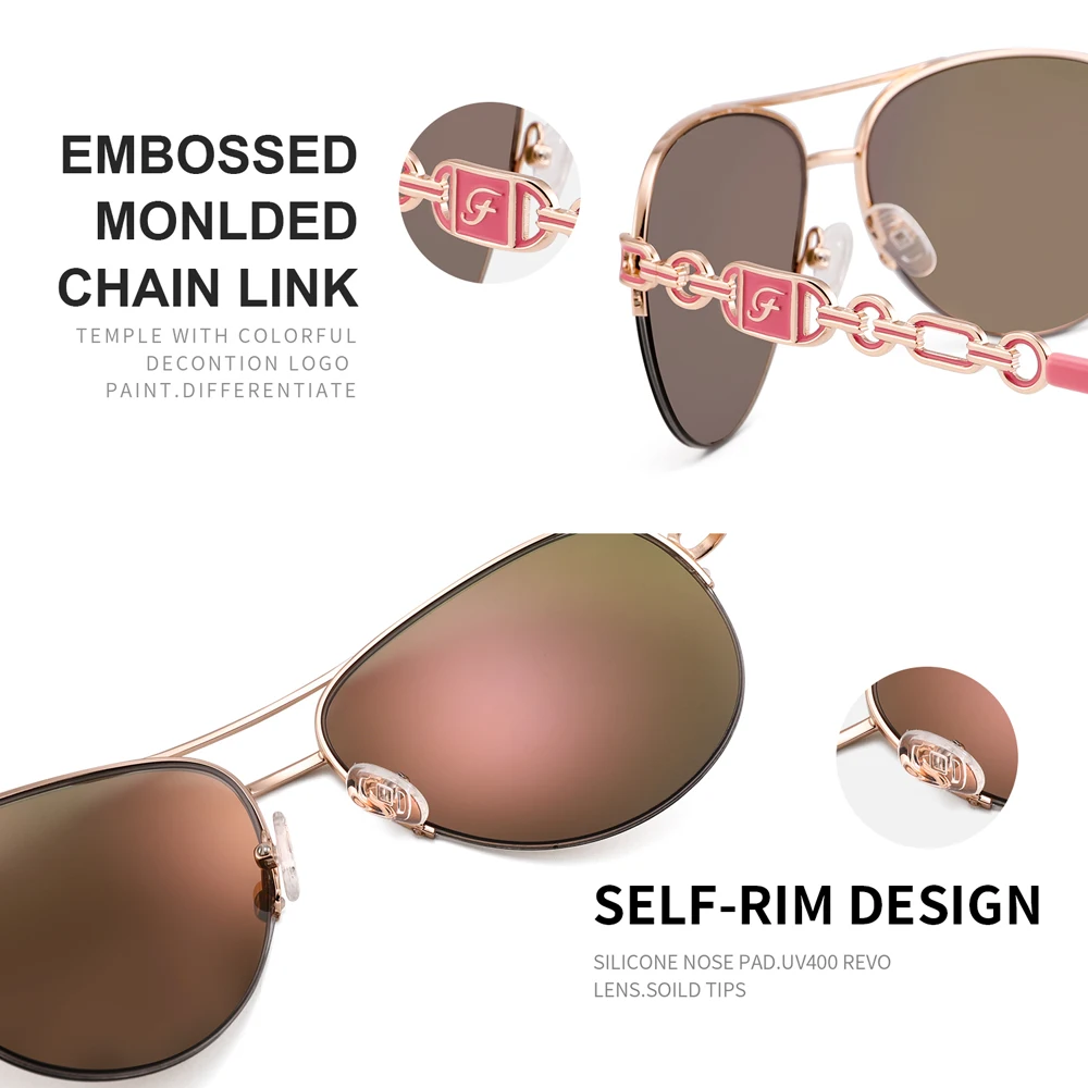 Женские солнцезащитные очки FENCHI с УФ защитой 400 oculos зеркальные розовые feminino zonnebril