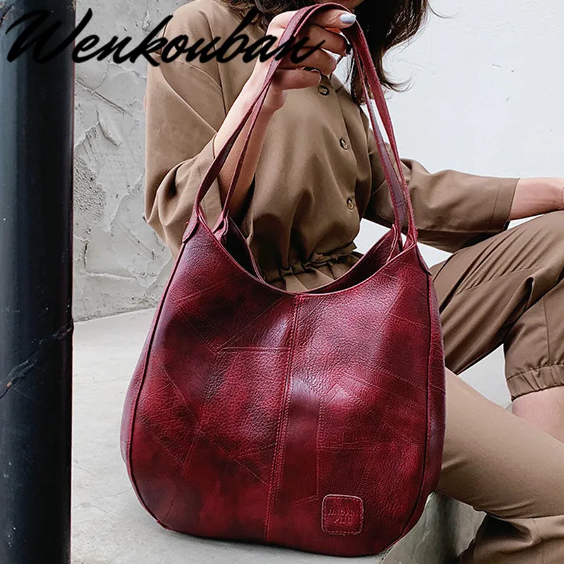 2020 винтажная женская сумка на плечо Женская Повседневная Сумка тоут большие