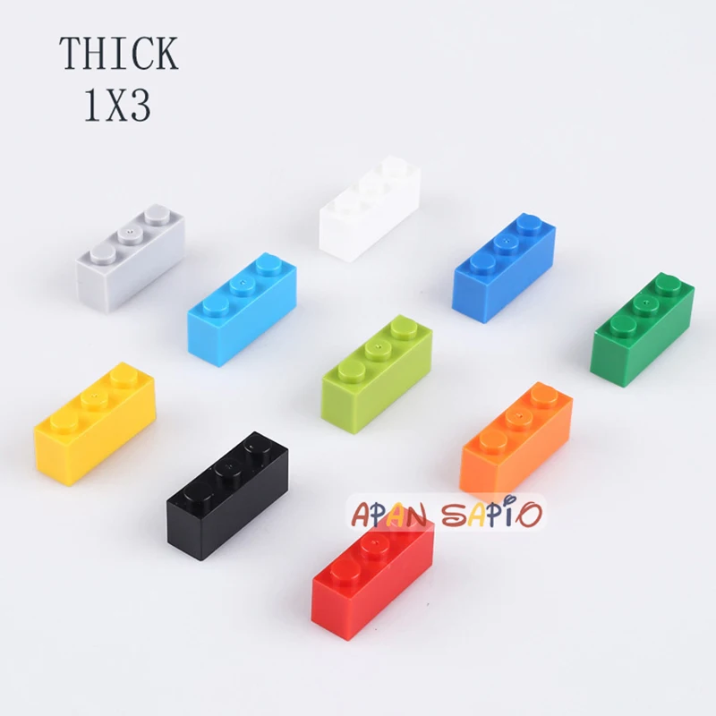 120 шт./лот, строительные блоки «сделай сам», толстые 1x3 точки, образовательные креативные фигурки, кирпичи, подходят для 3622 кирпичей, детские игрушки для детей
