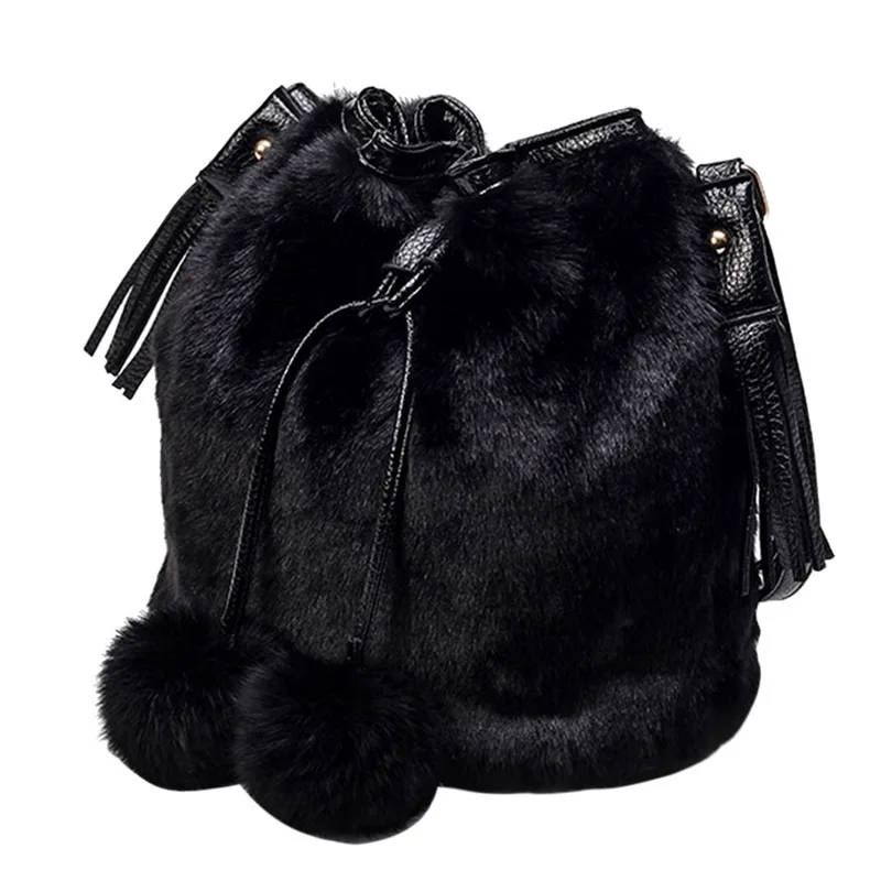 5 Womens Tassle Fringe Faux Suede Shoulder Messenger Crossbody Bag Handbag Purse Black Brown White - Цвет: 5