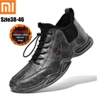 Мужские ботинки Xiaomi, плюшевые ботильоны, теплые мужские зимние ботинки, кожаные мужские ботильоны, зимние ботинки ручной работы, уличная мужская обувь