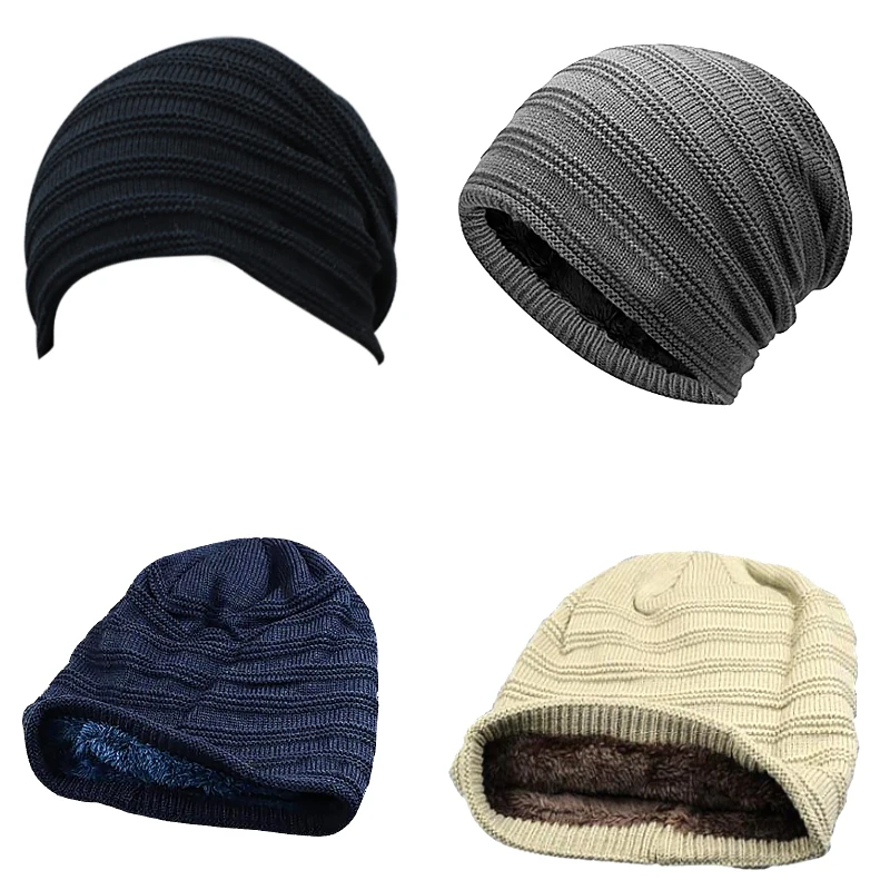 Двухслойная акриловая бархатная велосипедная шапка Зимняя Теплая мужская