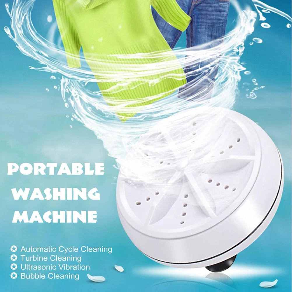 

Portable 3in1 Ultrasonic Turbo Washing Machine USB Powered Travel Washer Air Bubble And Rotating Mini Ultrasonic Washing Machine