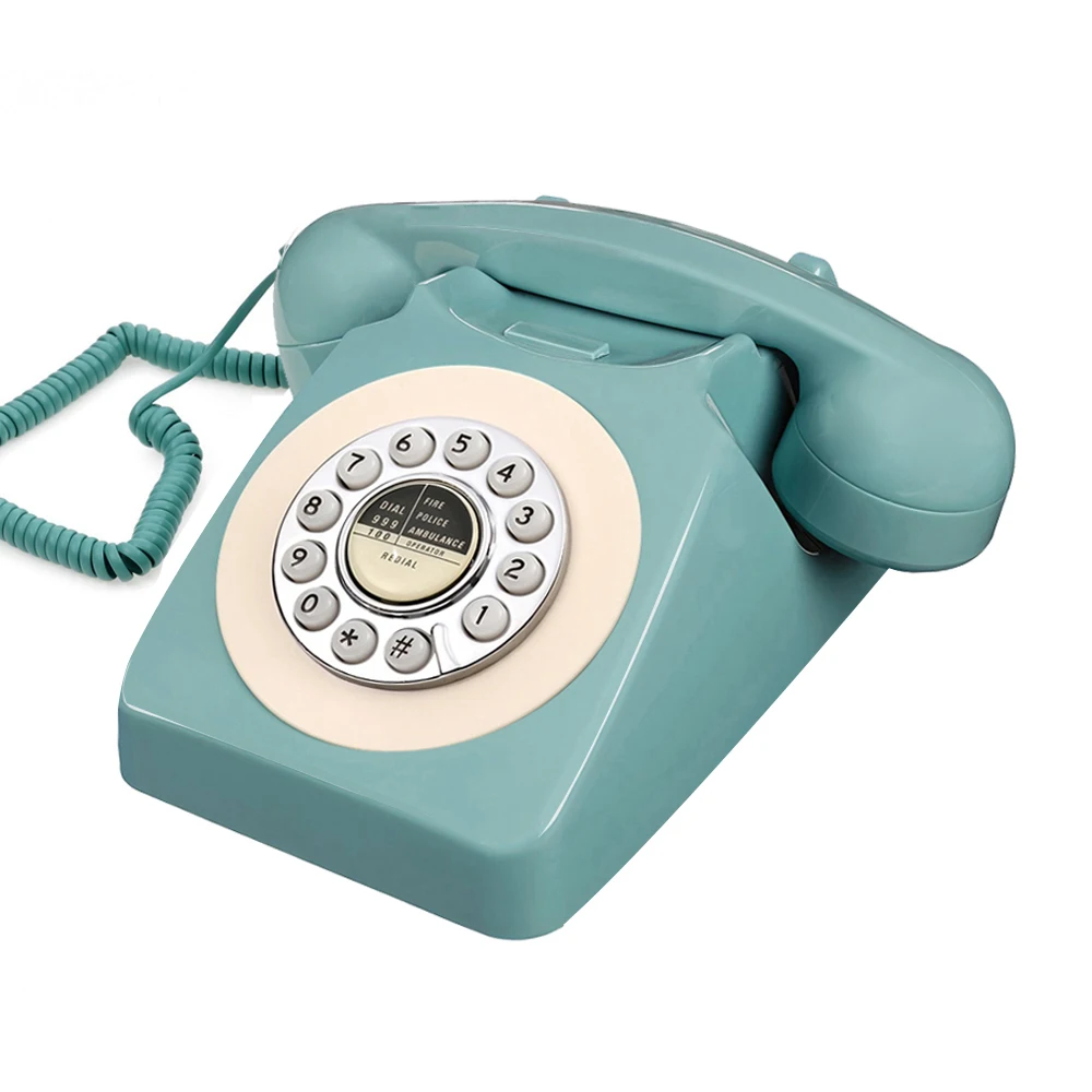 

Blue Retro Telephone Corded Pretty Antique Telephone Old Fashion Landline Phones of 1960s Best European Style Telephone Gift