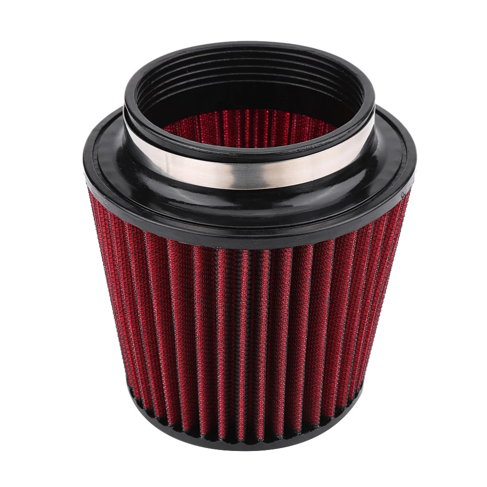 

Air Filter High Flow Car Modification Inlet Air Intake Round Cone Air Filters Red PU Cotton Gauze Mesh Filter Mushroom Head