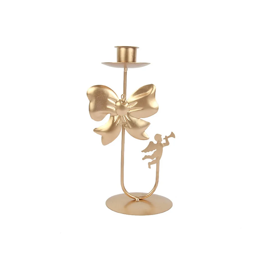 

Christmas Candlestick Holders Retro Wrought Iron Candle Holder Creative Christmas Candle Holder Ornaments Home Party Table Deco