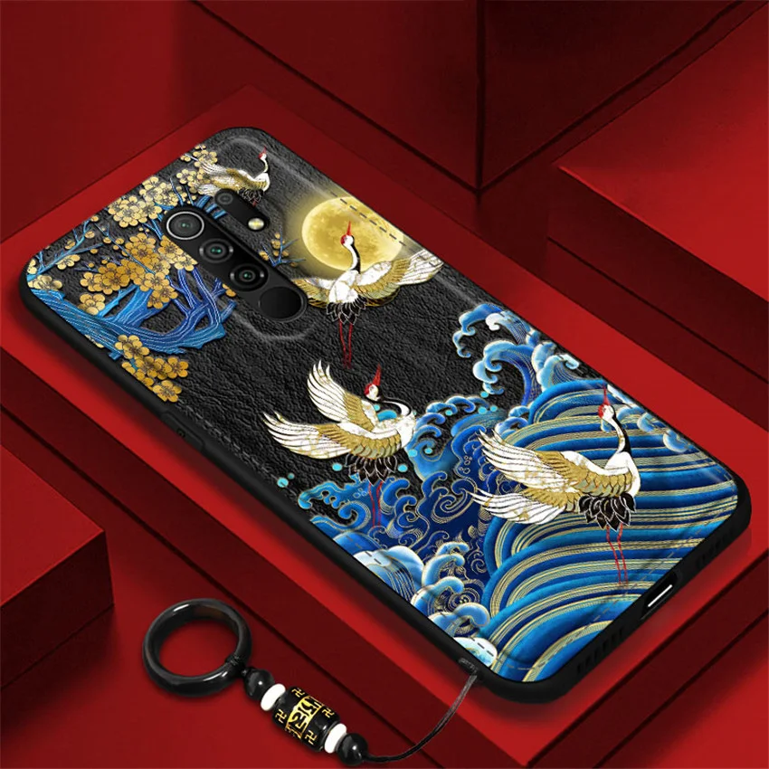 

Рельефная кожаная задняя крышка для Xiaomi redmi 9 Xiomi Redmi 9, специальный китайский стиль, чехлы для телефонов Aixuan