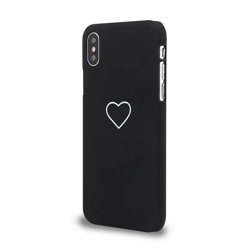 L-FADNUT милый Любовь Сердце чехол для iPhone X Xr Xs Max женский матовый жесткий бампер