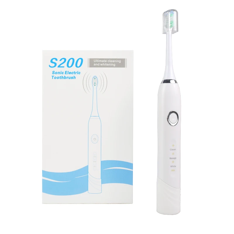 

Sonic Electric Toothbrush S200 Ultrasonic Intelligent with 2 Replaceable Brush Heads Hygiene USB Rechargeable Waterproof