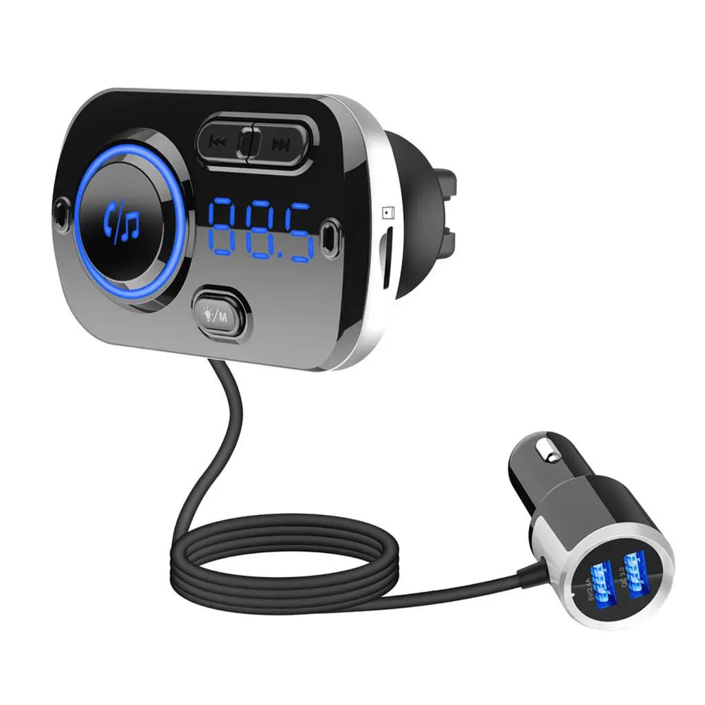 

Wireless Bluetooth FM Transmitter Music Player 2 USB Charger Kit Radio AUX