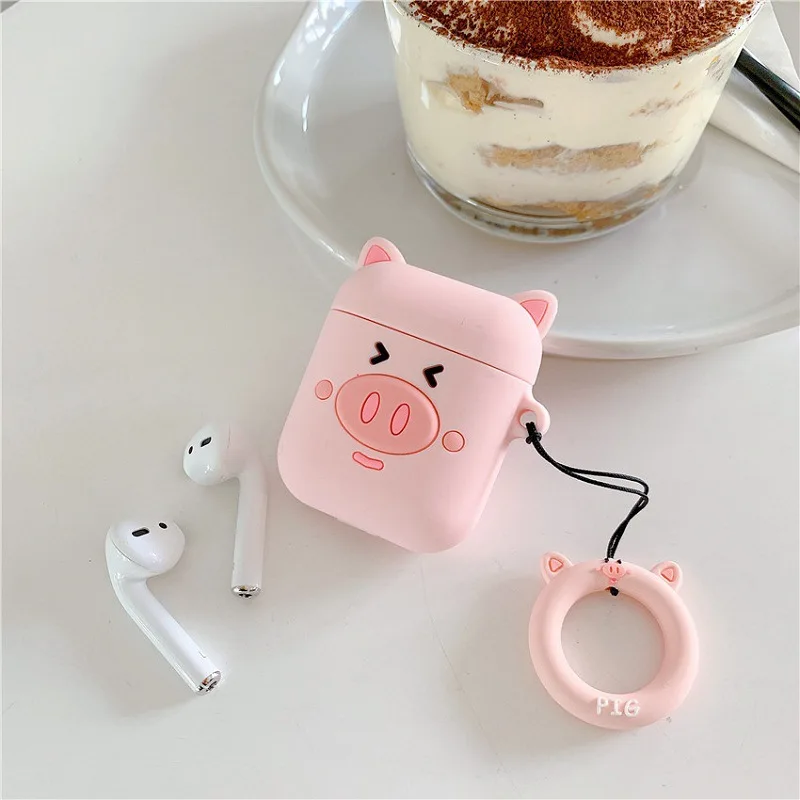 Милый розовый поросенок Bluetooth беспроводной Чехол для наушников Apple AirPods