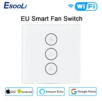 euus tuya smart life wifi smart ceiling fan switch app remote timer and speed control compatible with alexa and google home