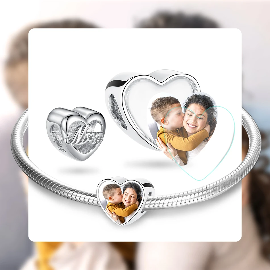 

BELAWANG, персонализированные бриллиантовые бусины, подходят для оригинального браслета, серебряные подвески с фото на заказ для изготовления ювелирных изделий своими руками