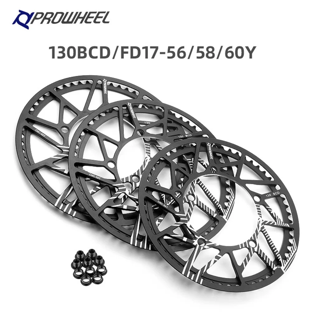 

Prowheel 130bcd 56-60T Chainring Full CNC Hollow Chainring Narrow-Wide For Folding Bicycle Chainwheel Replacement 56-60T