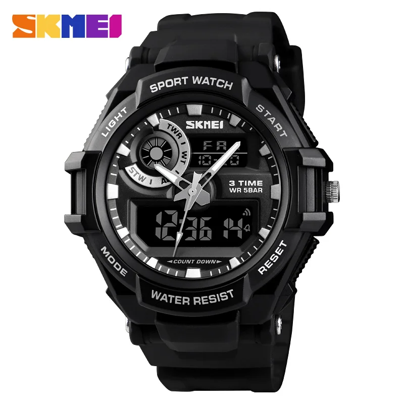 

2021 Luxury Brand Men Digital Watch Sports Watches Men's Army Military Watch Man Quartz Three Time Clock Deep waterproof 1357