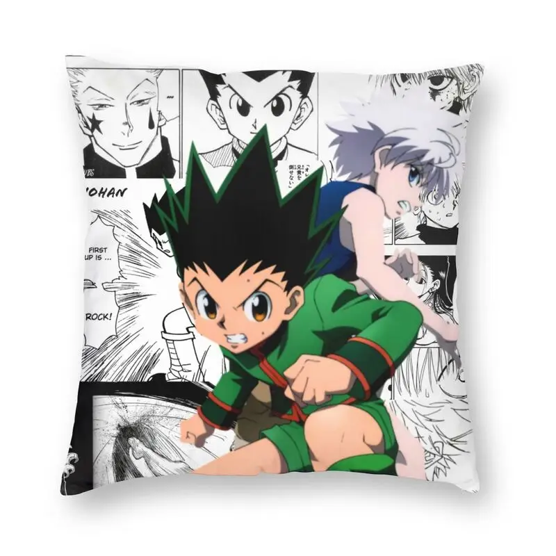 

Hunter X Hunter Аниме Манга наволочка 45x45 домашняя декоративная печать Killua Zoldyck диванная Подушка Чехол для автомобиля Двусторонняя