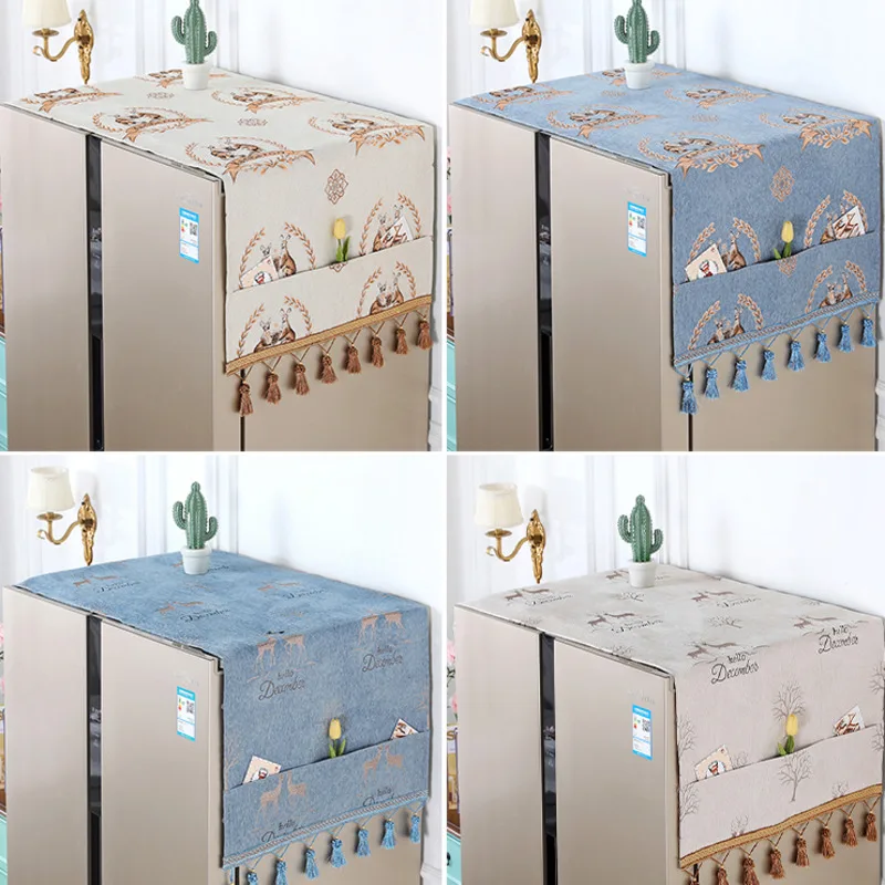 

Refrigerator cover top dust cover double-door dust-proof single-door Protective Cover Cover Cover Cover curtain cover dust-proof