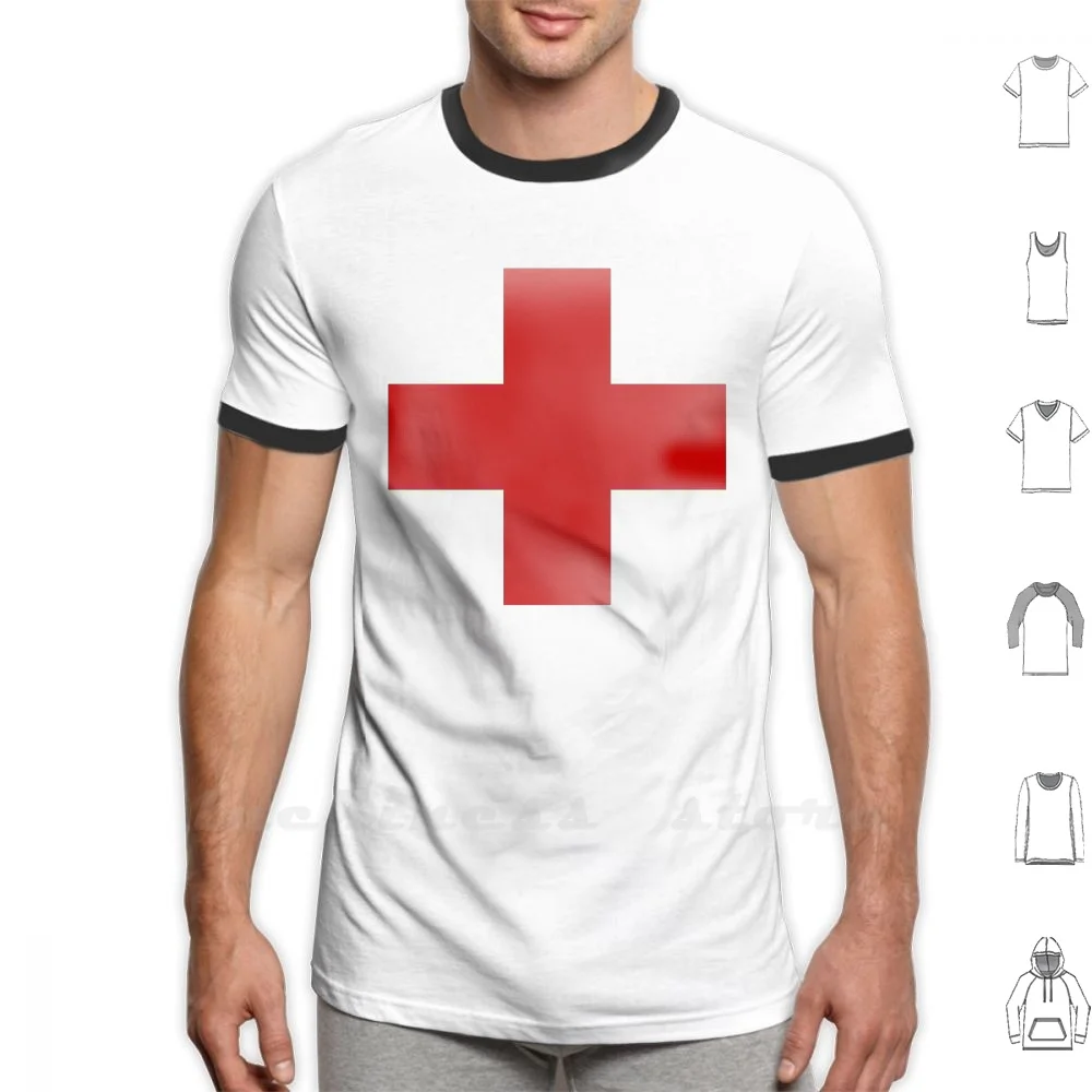 

Медицинская, красная, крестовая, медсестра, скорой помощи, футболка с логотипом, принт большого размера 6xl, хлопковая новая крутая футболка, ...