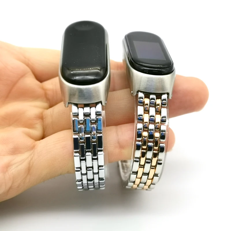 Роскошный браслет на запястье для Xiao mi band 4 3 металлический ремешок вакуумная Кофеварка Смарт-часы ремешок для mi Band 3 horlogeband