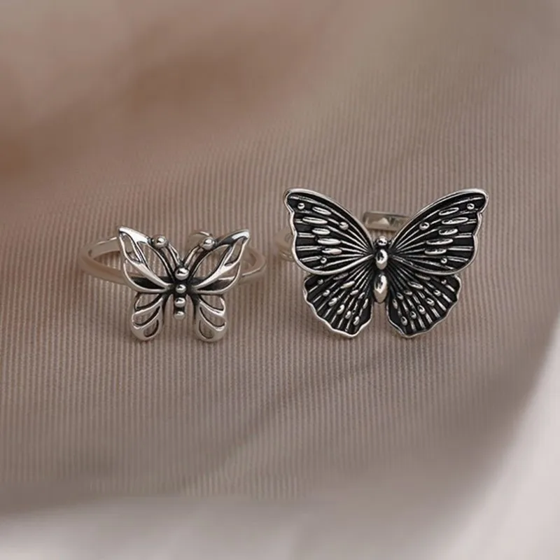 

New fashion dancing butterfly ring exquisite insect simple 2021 classic round opening female jewelry anillos mujer