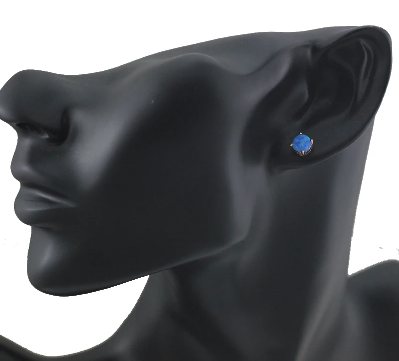 

Blue Fire Opal Rose Gold Color Stud Earrings Women and Men's OE268