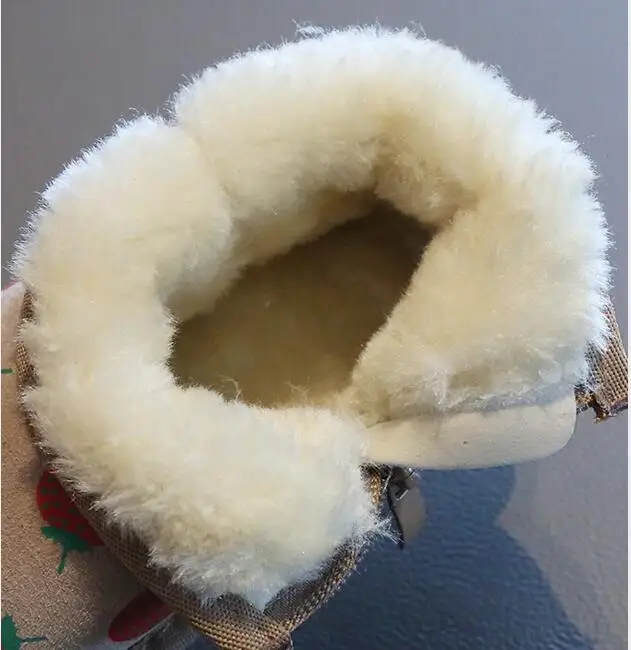 

Girls snow boots 2019 winter plus velvet warm cute little girls boots leather non-slip shoes baby cotton shoes