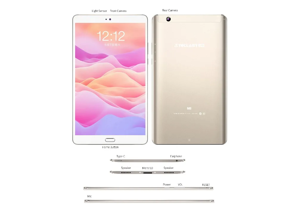 Teclast M8, 8,4 дюймов, 2560x1600, четырехъядерный процессор, 4K видео, g-сенсор, планшеты, 3 ГБ ОЗУ, 32 Гб ПЗУ, Wifi, двойная камера, планшет на Android