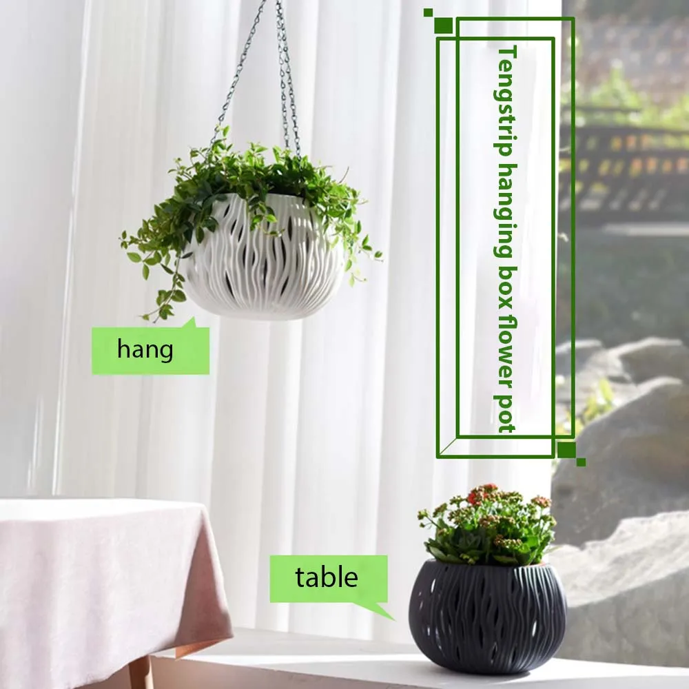

Dual-pots Hanging Basket Indoor Outdoor Flowers Green Plant Hanging Pot for Garden Balcony Windowsill Porches Decor