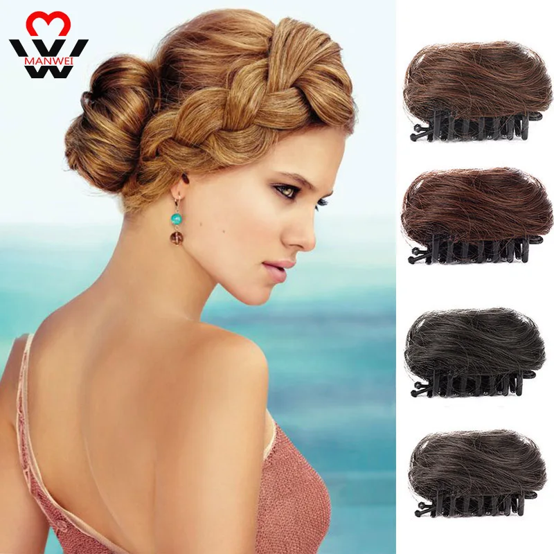 Манвэй Женские синтетические вьющиеся шиньон Омбре коготь волосы грязные