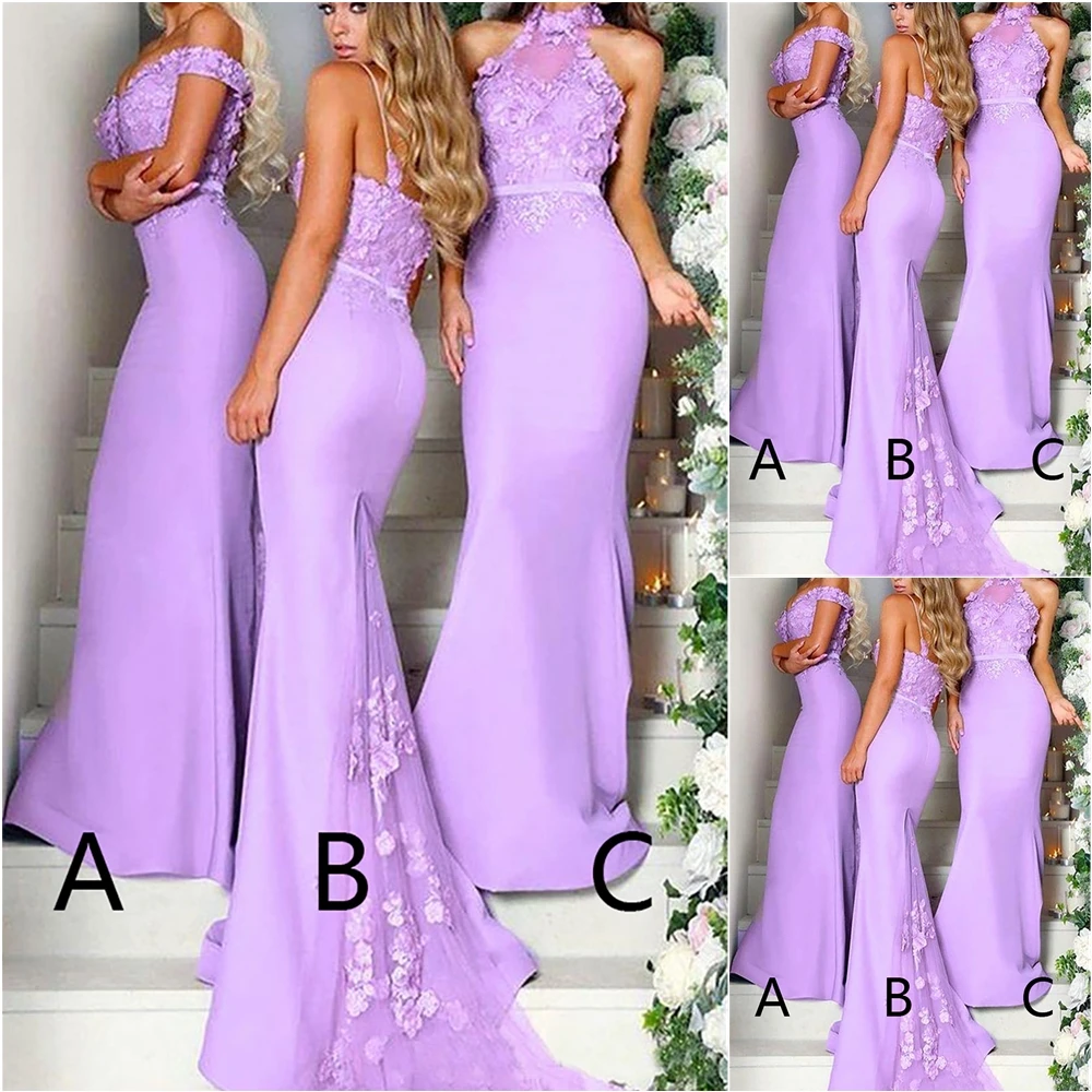 

Кружевное платье подружки невесты с юбкой-годе, растягивающееся атласное официальное платье без бретелек, вечернее платье для выпускного вечера