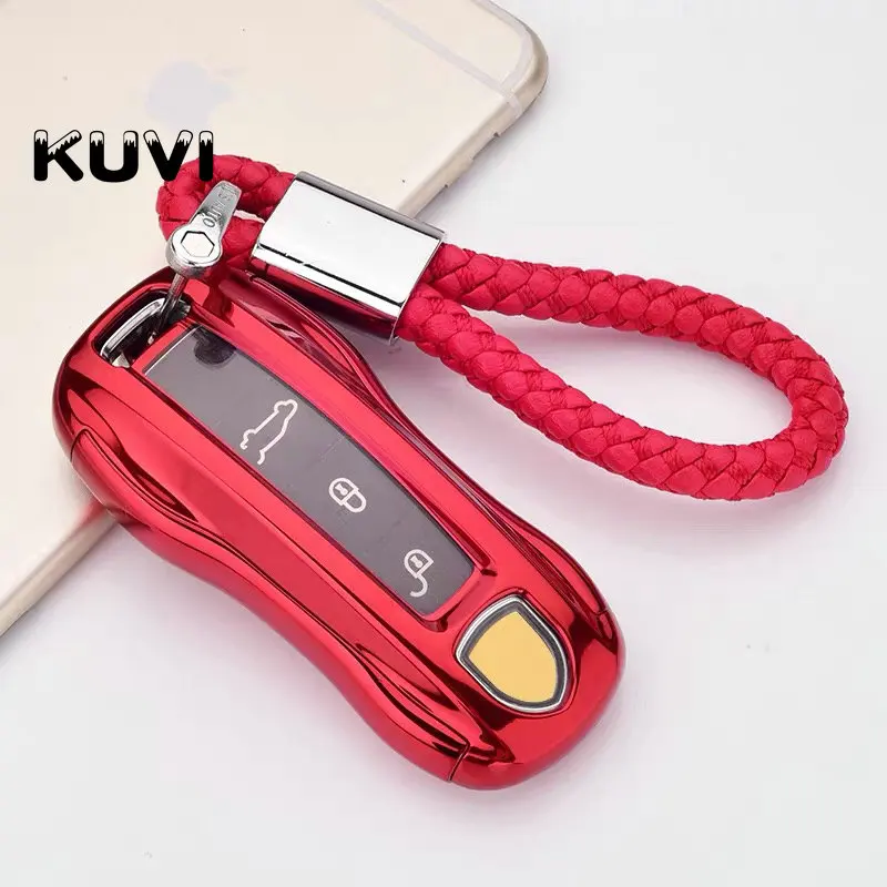 PC + TPU чехол для ключа автомобиля Porsche Cayenne Macan 911 Boxster Cayman Panamera key case Аксессуары