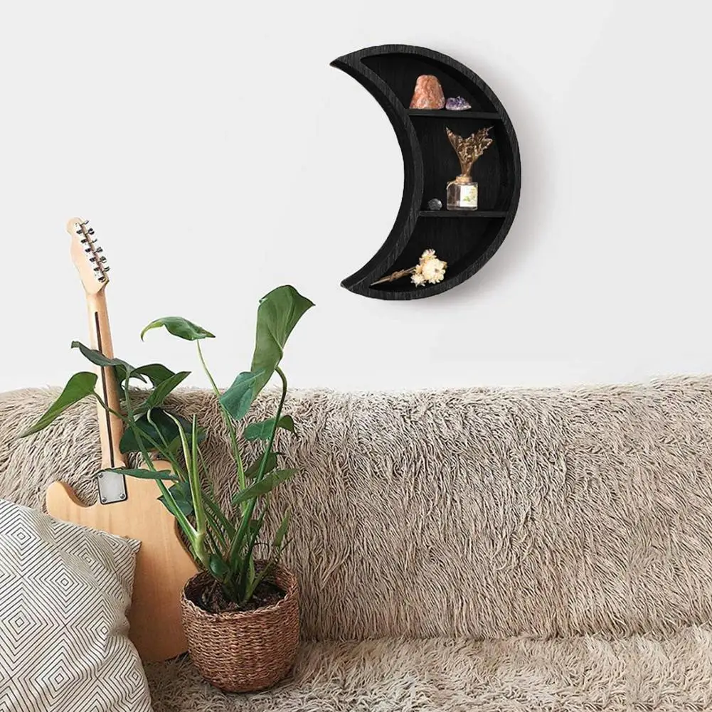 moon phase wall shelves set bohemian simple style rustic shelves wall hanging storage shelves home bedroom wall decoration free global shipping