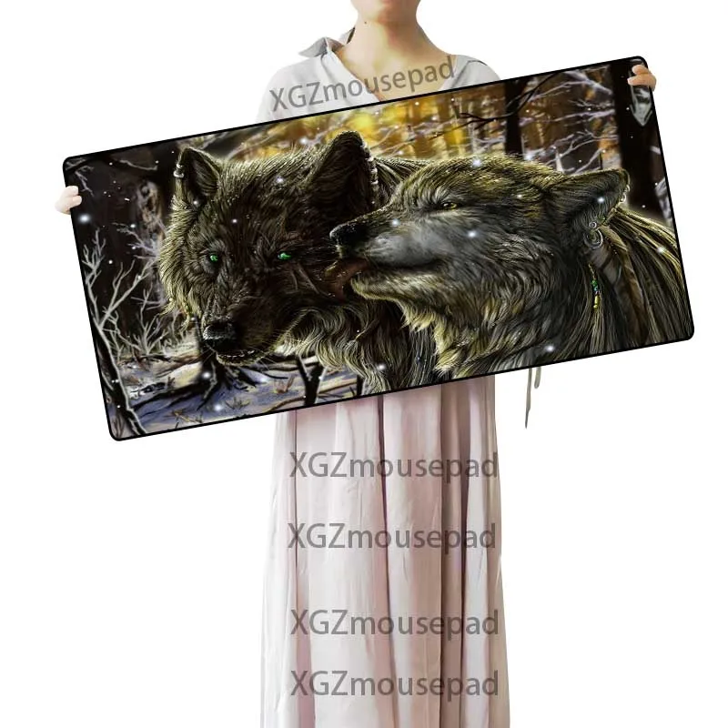 XGZ милый большой коврик для мыши с животным волком HD изысканный черный домашнего