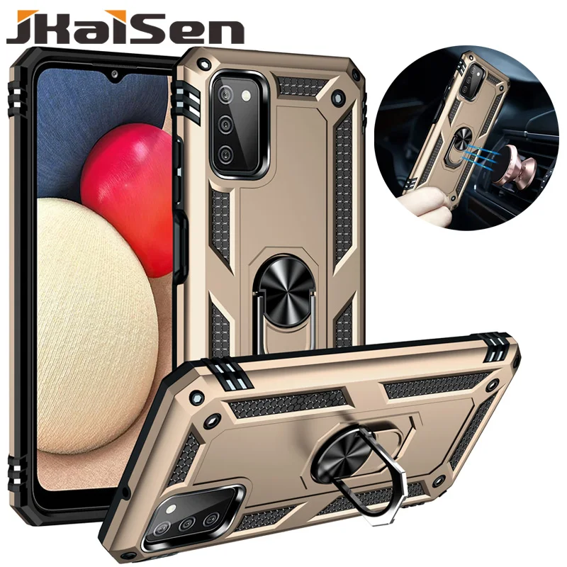 

JKaiSen Sergeant Armor Phone Case For Samsung Galaxy F02S F12 Shockproof Ring Bracket Protective Cover For Samsung F22 F52 5G