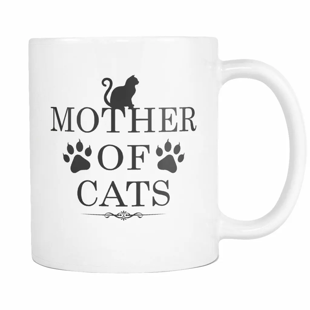 Mother Of Cats 11 унций кофейная кружка чашка с ложка для перемешивания-смешной безумный кот леди